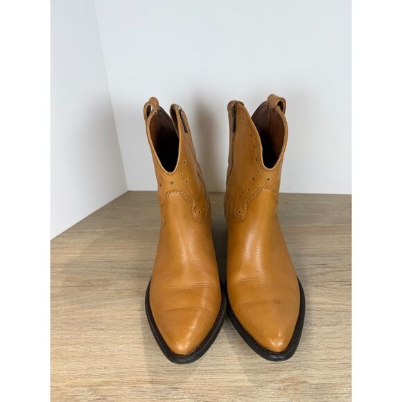 Lucky Brand Hadrya Brown Leather Ankle Mid Calf Boots Women’s Size 8M - Picture 3 of 7